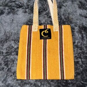 Yellow Striped Tote Bag